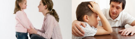 parents parlant à leur enfant